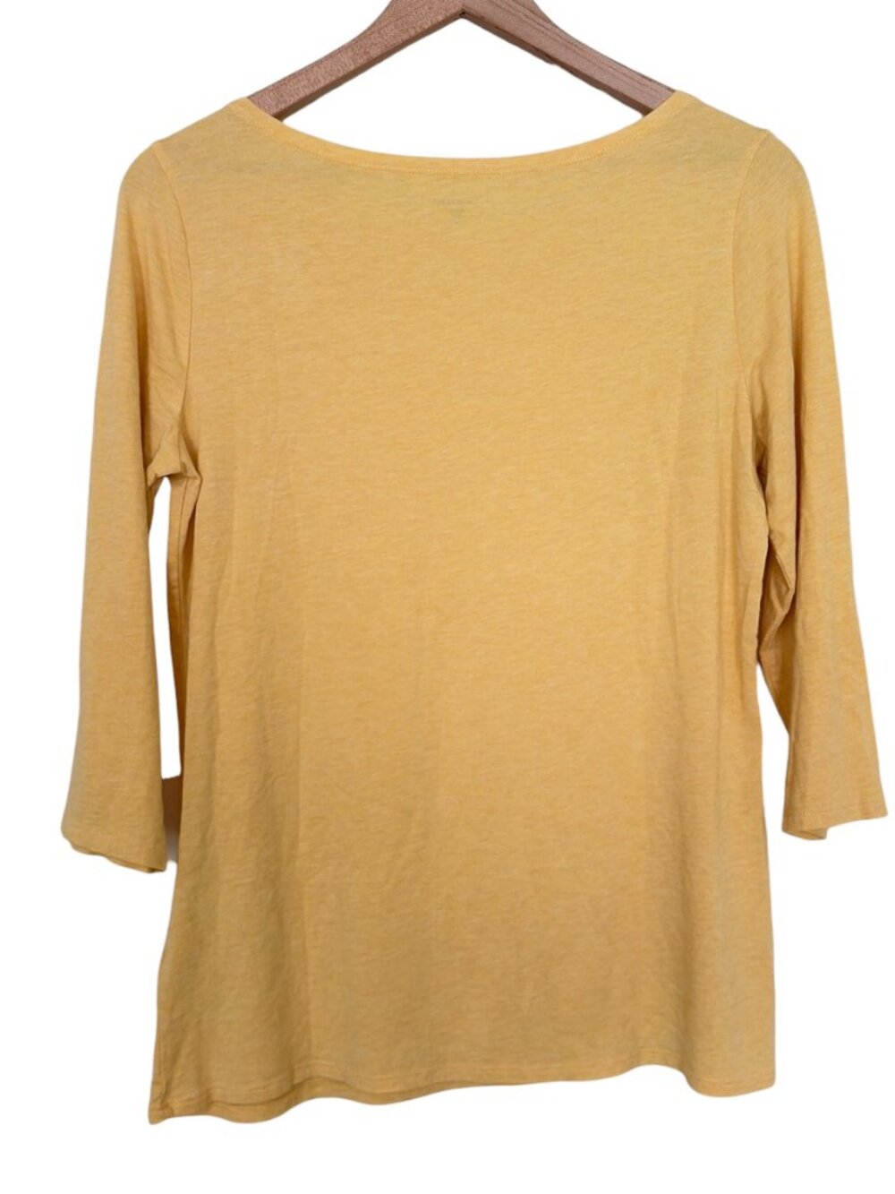 Garnet Hill Yellow Essential Three Quarter Sleeve Boatneck Tee - Picture 5 of 5